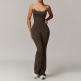 2025 New Women's Sleeveless Jumpsuit One Piece Sports Breathable Bodysuit Backless Gym Fitness Comfortable Jumpsuit Full Length