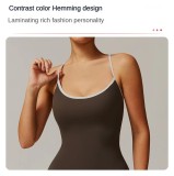 2025 New Women's Sleeveless Jumpsuit One Piece Sports Breathable Bodysuit Backless Gym Fitness Comfortable Jumpsuit Full Length