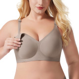 2025 New Wholesale Underwear Seamless Breastfeeding Plus Size Bras Comfortable Push-up Back Closure Breathable Nursing Bras