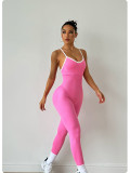 Hot-selling Sports Yoga Jumpsuit Sleeveless Quick-Drying Fitness Breathable Jumpsuit Backless Thread Tight Comfortable Suit