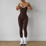 Hot-selling Sports Yoga Jumpsuit Sleeveless Quick-Drying Fitness Breathable Jumpsuit Backless Thread Tight Comfortable Suit