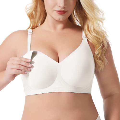 2025 New Wholesale Underwear Seamless Breastfeeding Plus Size Bras Comfortable Push-up Back Closure Breathable Nursing Bras