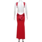 2025 New Women's Fashion Dress For Women Suspenders Sexy Bow Formal Sleeveless Women Clothes Slim Backless Breathable Maxi Dress