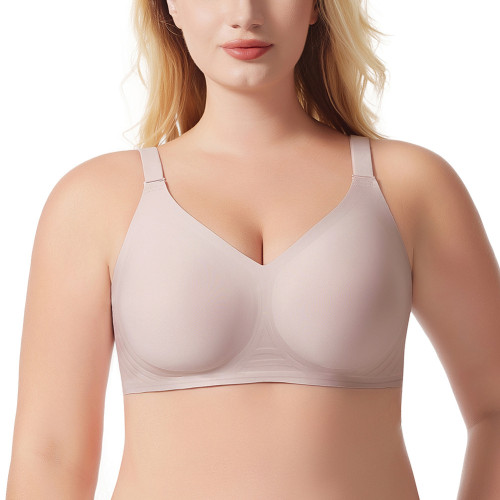 High Quality Women's Plus Size Underwear Seamless Large Breast Push-up Bra Soft Back Closure Comfortable Adjustable Straps Bra