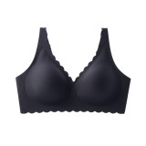 2025 New Wave Style Breathable Underwear Push-Up Smooth Comfortable Wire Free Bra Seamless Sustainable Large Size Bra For Women