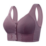 Women's Sexy Comfortable Full Cup Bra Comfortable Front Closure Breathable Push-up Bra Lace Wire-Free Vest Plus Size Underwear