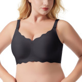 Women's Wave Style Large Size Underwear Seamless Breathable Back Closure Bras Adjustable Strap Breastfeeding Push-up Bras