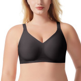 High Quality Women's Plus Size Underwear Seamless Large Breast Push-up Bra Soft Back Closure Comfortable Adjustable Straps Bra