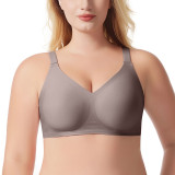 High Quality Women's Plus Size Underwear Seamless Large Breast Push-up Bra Soft Back Closure Comfortable Adjustable Straps Bra