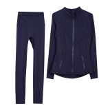 BOKIM Spring New Sexy Workout Activewear Full Zipper Comfortable Jacket High Waist Leggings Women 2 Pieces Sports Yoga Sets