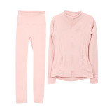 BOKIM Spring New Sexy Workout Activewear Full Zipper Comfortable Jacket High Waist Leggings Women 2 Pieces Sports Yoga Sets