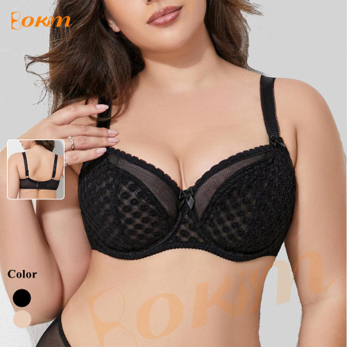 Lace Mesh Bra Bubble Mesh Plus Size Bra for Women