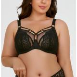 Women's Hollow Lace Bra Wide Straps Underwear for Large Busts