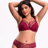 BOKIM Women Sexy Black Mesh Vests High Support Push-up Adjustable Bras Everyday Cross Beautiful Cup Plus Size Bras