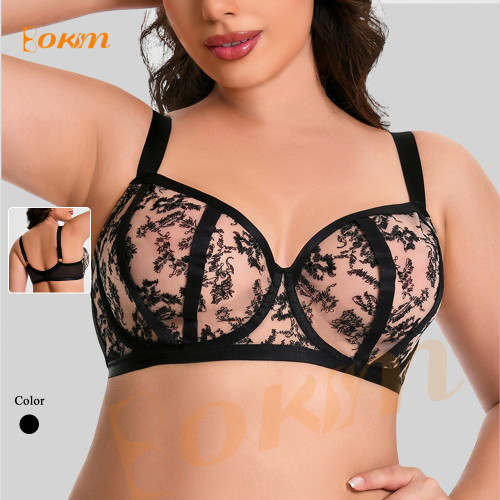 Underwear for Women Sexy Embroidery Breathable Minimizer Bra