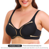 Causal Bra Solid U Back Adjusted-Straps Thin Cup Bra