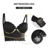 Beautiful Lace Back Solid Bra Plus Size Body Shaping Underwear