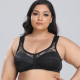 Hot Selling Thin Cup Underwire Classic Bra Solid Plus Size Sexy Underwear Double Layer Lingerie Lace Wide Straps Causal Bra