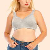 Large Cup Push-Up Solid Comfy Plus Size Bra