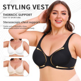 Causal Bra Solid U Back Adjusted-Straps Thin Cup Bra