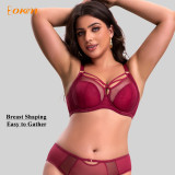 BOKIM Women Sexy Black Mesh Vests High Support Push-up Adjustable Bras Everyday Cross Beautiful Cup Plus Size Bras