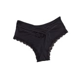 Plus Size Sexy Lace Trim Mid-Rise Panties Triangle Underwear