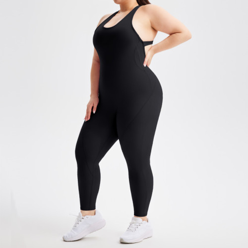 U-neck beautiful back breathable quick-drying fitness trousers one-piece tights women