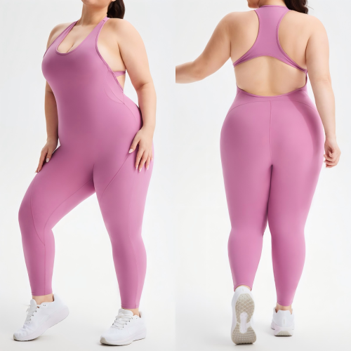 U-neck beautiful back breathable quick-drying fitness trousers one-piece tights women