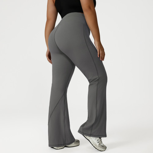 Slightly flared high waist hip-lifting yoga pants autumn belly-slimming and meat-covering running and fitness flared pants