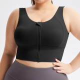 Breathable gathered shockproof plus size fitness sports bra