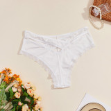 Plus Size Sexy Lace Trim Mid-Rise Panties Triangle Underwear