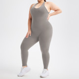 U-neck beautiful back breathable quick-drying fitness trousers one-piece tights women