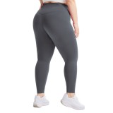 Nude high waist fitness high elastic tight running hip lifting sports large size yoga pants