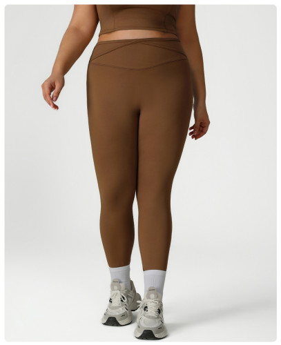 Nude training yoga pants peach hip sports tight nine-point pants high waist abdomen running fitness pants