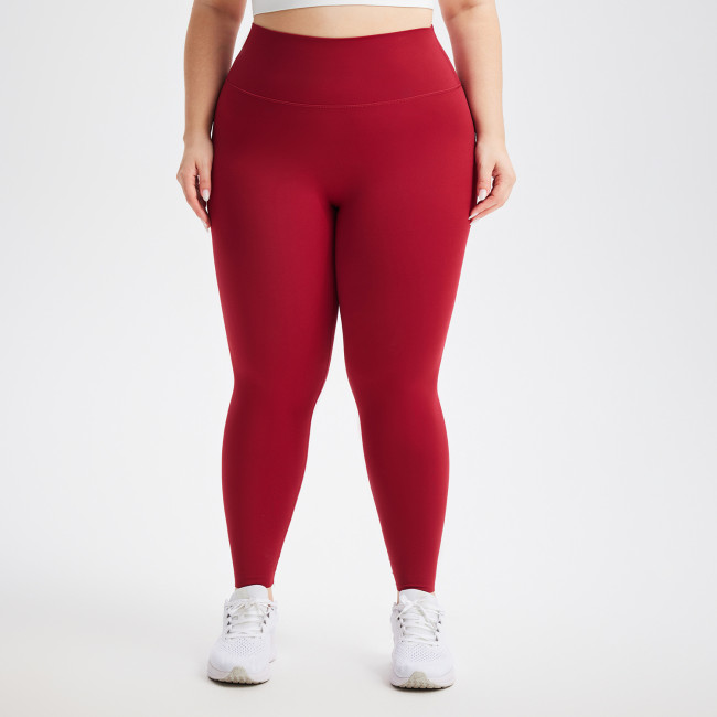 Nude high waist fitness high elastic tight running hip lifting sports large size yoga pants