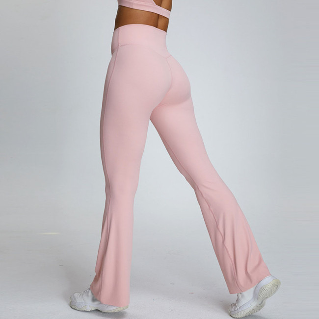 Large size bell-bottom pants high waist hip lift yoga nude large size yoga clothes 300 pounds large size fitness yoga pants