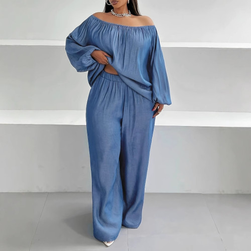 One-shoulder Casual Loose Two-piece Suit