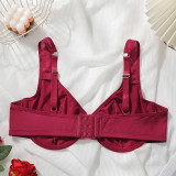 Women's Red Ultra-Thin Sexy Plus Size Minimizer Bra