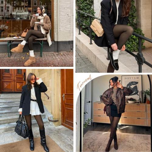 New Women's Fleece-Lined Sheer Warm Leggings