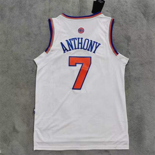 New York Knicks  Carmelo Anthony basketball jersey white