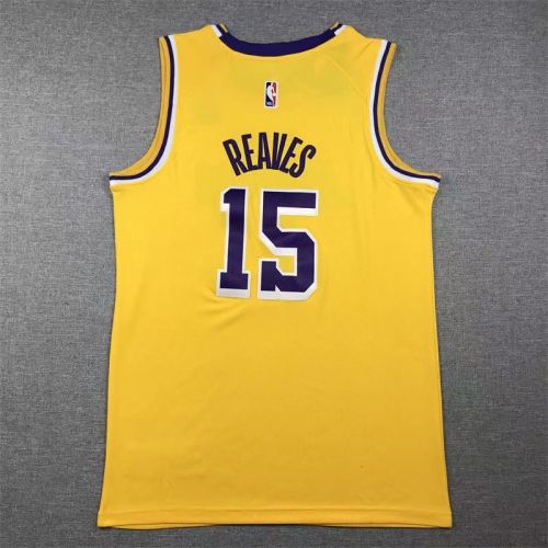 Los Angeles Lakers Austin Reaves basketball jersey yellow
