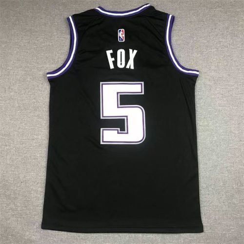 Sacramento Kings De'Aaron Fox basketball jersey black