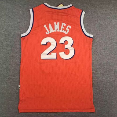 LeBron James #23 Cleveland Cavs basketball jersey orange