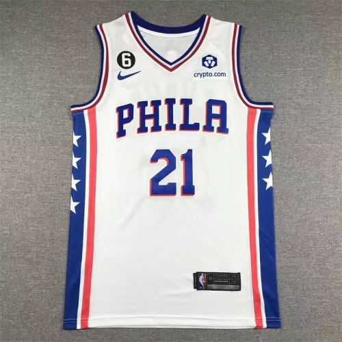Vintage Philadelphia 76ers Sixers  Joel Embiid basketball jersey white