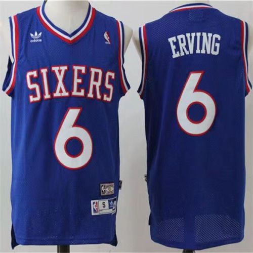 Vintage Philadelphia 76ers Sixers Julius Erving basketball jersey blue
