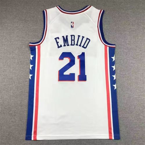 Vintage Philadelphia 76ers Sixers  Joel Embiid basketball jersey white