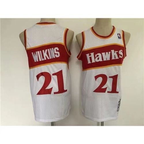 Atlanta Hawks dominique wilkins basketball jersey white