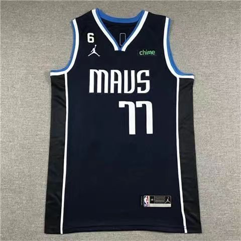 Dallas Mavericks Luca Doncic basketball jersey navy blue