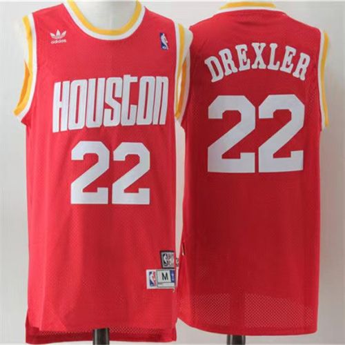 Vintage Houston Rockets #22 Clyde Drexler basketball jersey red