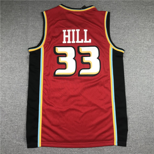 Detroit Pistons Grant Hill basketball jersey red